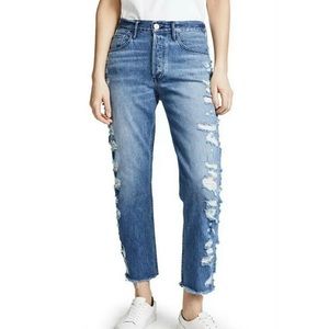 3X1 W3 Higher Ground Crop Dosa Distressed Jeans 25 x 27